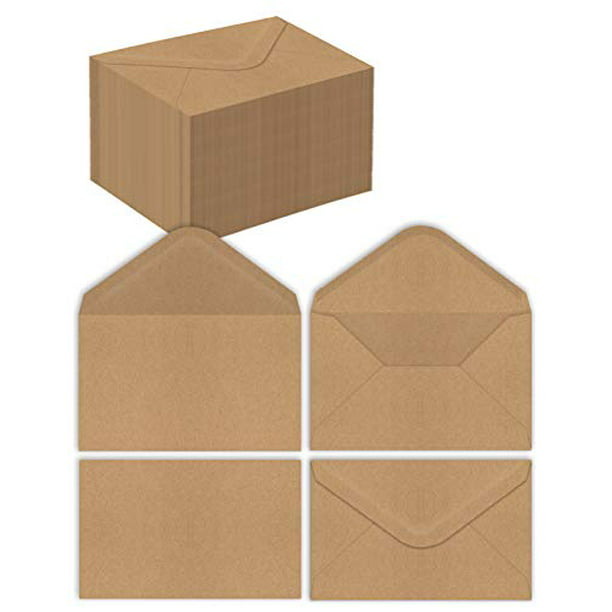 Straight Flap with Peel & Stick Closure Kraft Mini Envelopes Strong 35 lb Cash RSVP Cards Actual Size 3.25 x 5.25 Paper 100-Pack Fits up to 3 x 5 Cards Use with Gift Cards Business Cards 